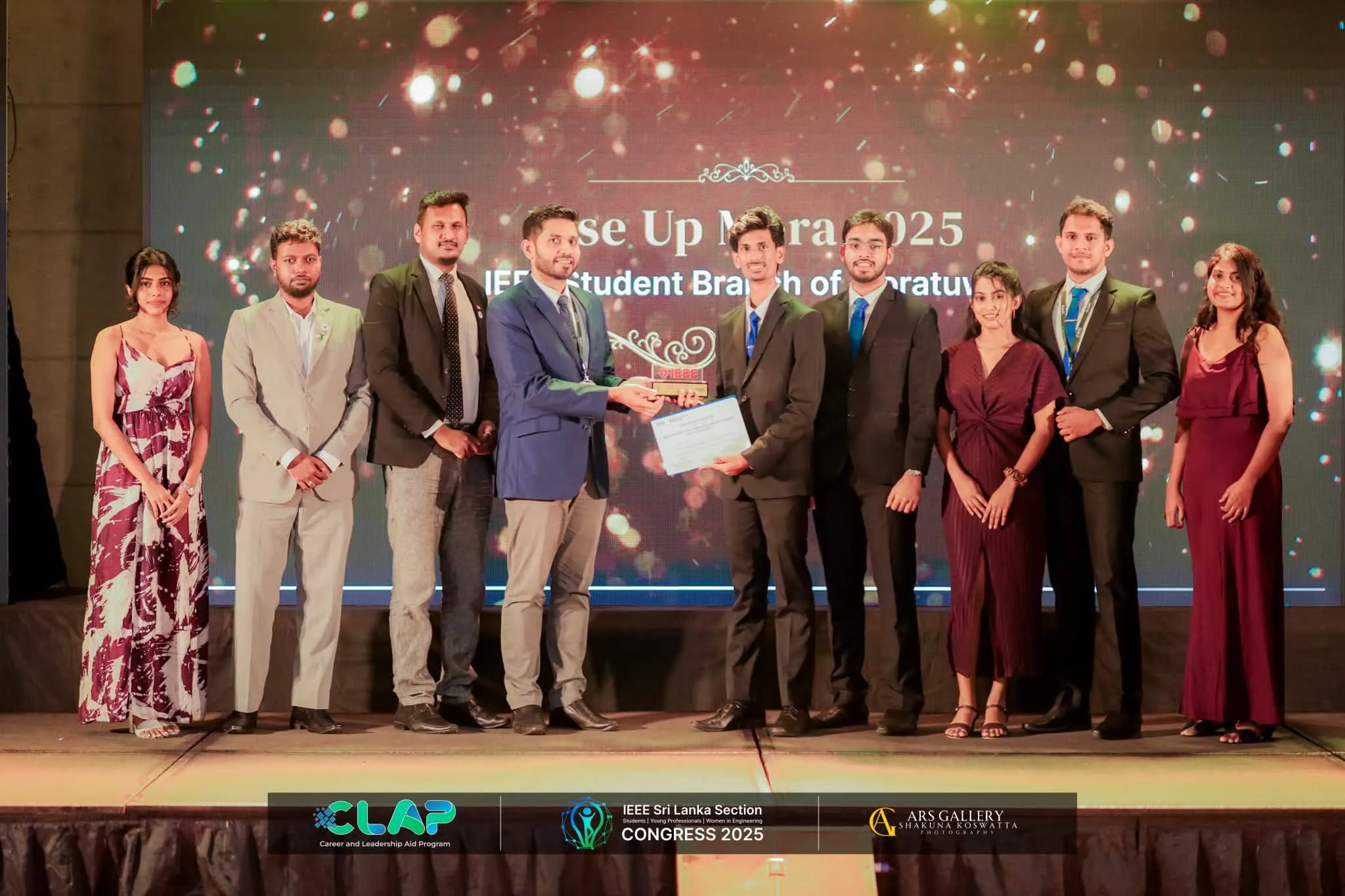 Best Industry Collaborative Project Award stage moment